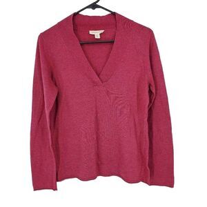 Coldwater Creek Pullover V-neckline Wool Blend Mauve Long Sleeve Sweater Size S